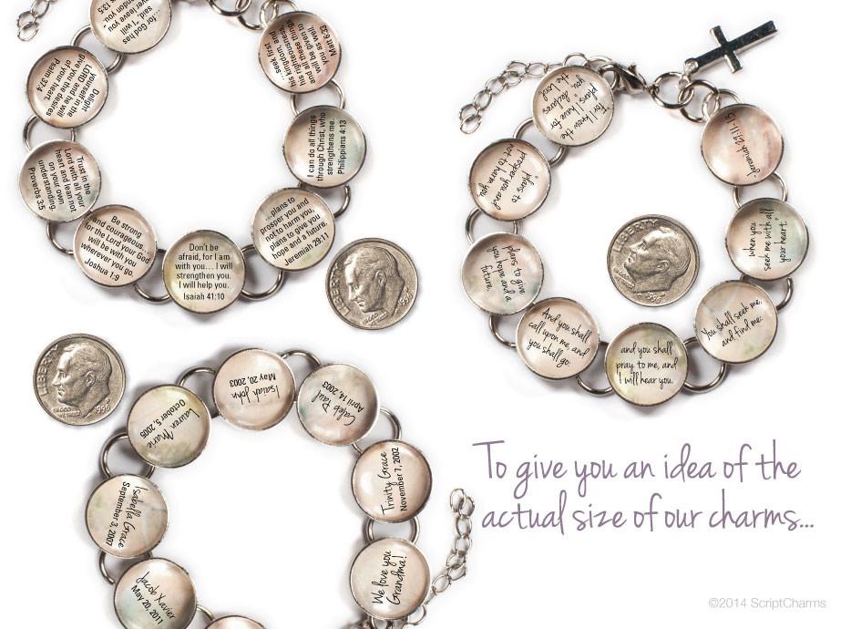 Christian Conversation Hearts Valentine's Scripture Charm Bracelet