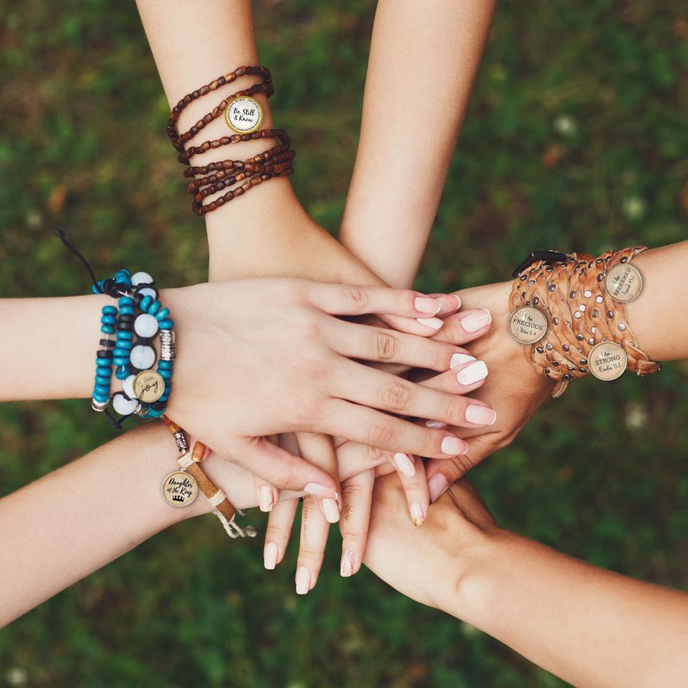 "I AM" Affirmations – Glass Scripture Charms for Jewelry Making, 20mm,