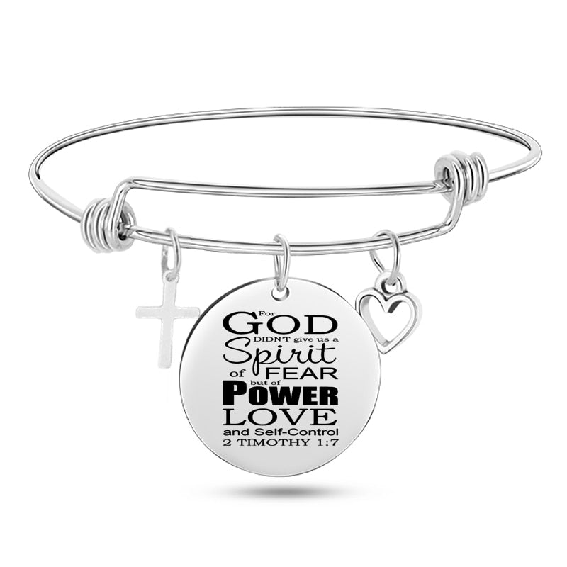 Engraved Bible Stainless Steel Bangle