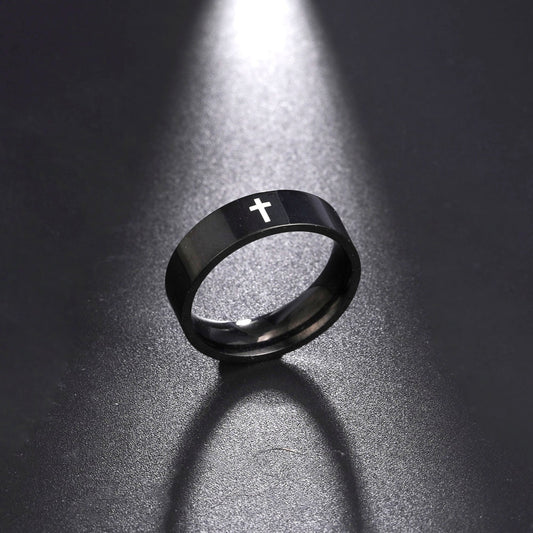 Stainless Steel Cross Ring