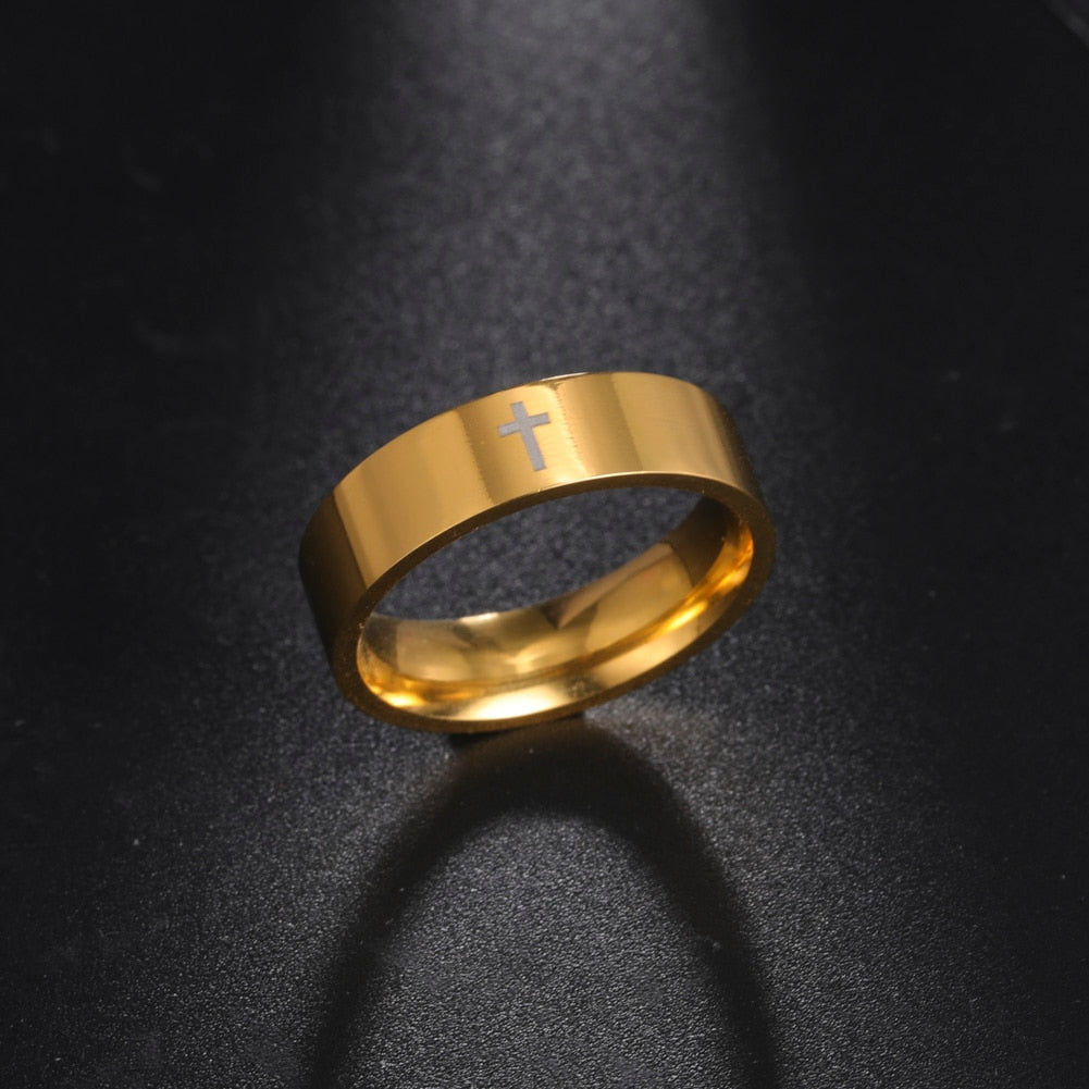 Stainless Steel Cross Ring
