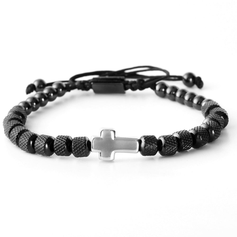 Charm Cross Stainless Steel Beaded Bracelets