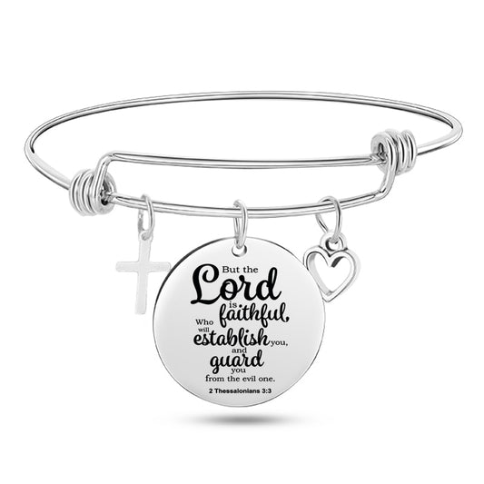 Engraved Bible Stainless Steel Bangle