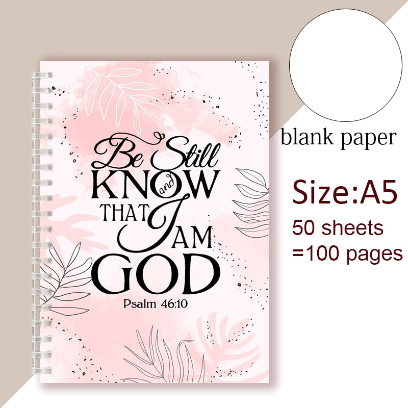 Spiral Notebook Christian Quote Bible Note Book - Be Still