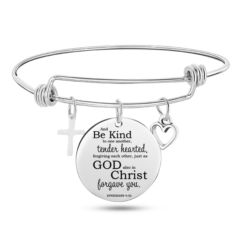Engraved Bible Stainless Steel Bangle
