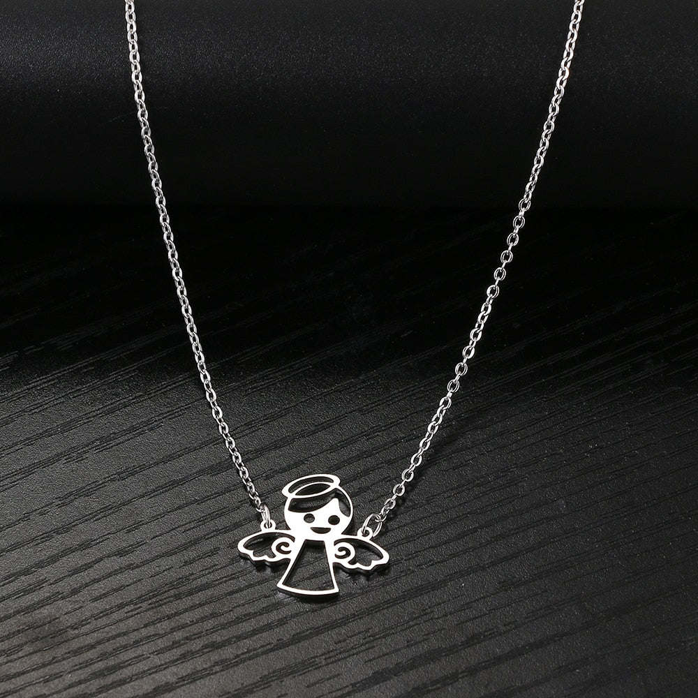 Stainless Steel Necklaces Angel Pendant Chain
