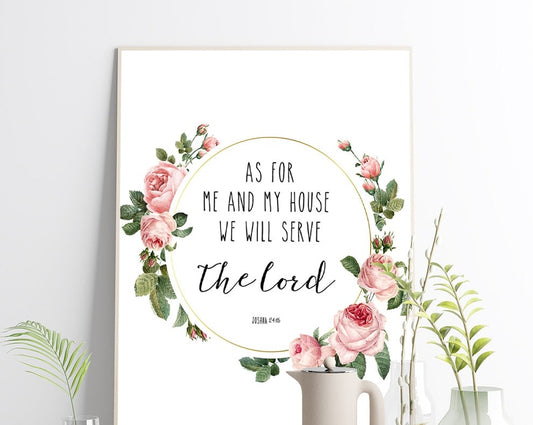 Joshua As For Me And My House Bible Verse Wall Art Poster
