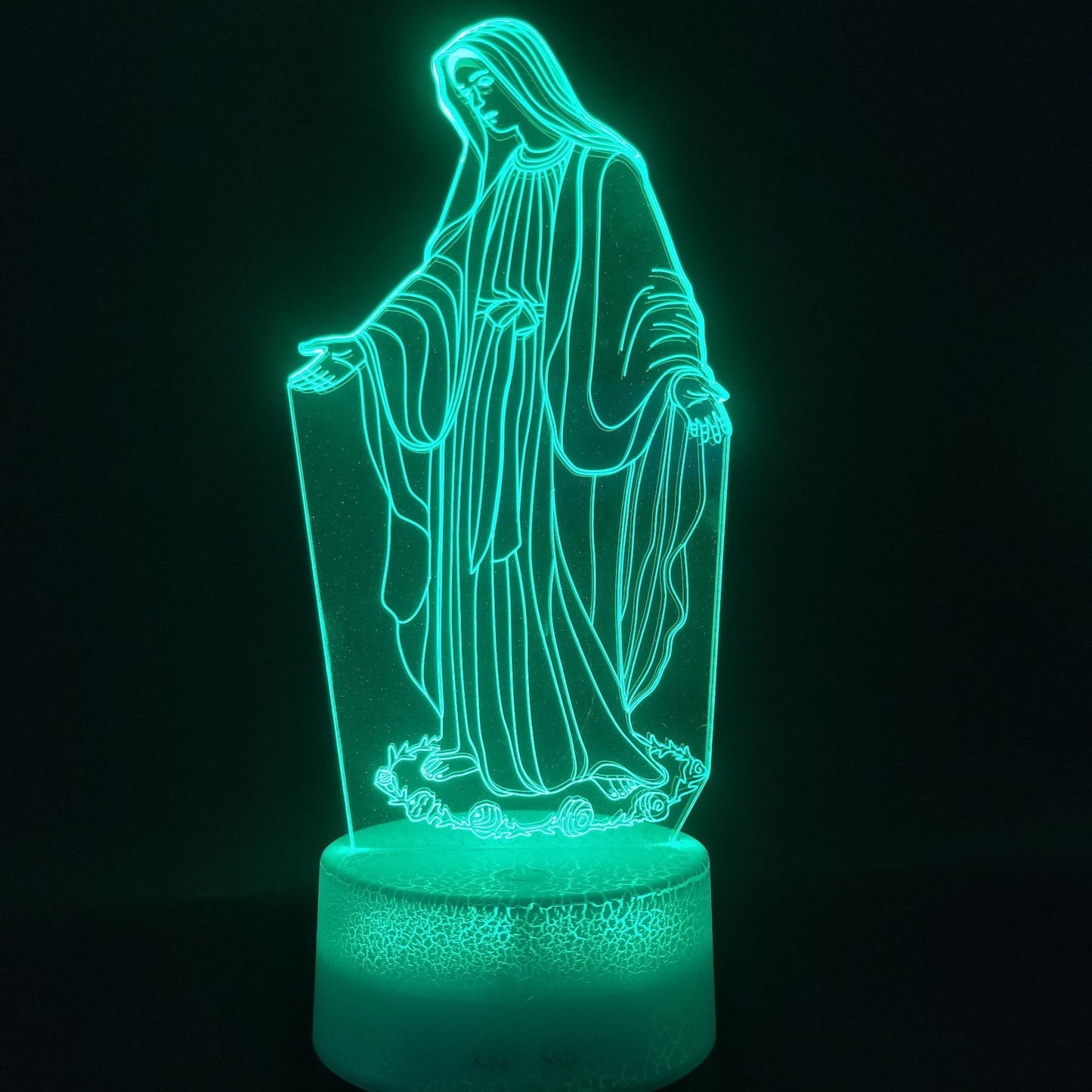 3D Night Light Jesus Lamp 7 Colors Changing Remote Control Led