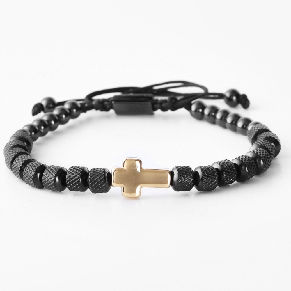 Charm Cross Stainless Steel Beaded Bracelets