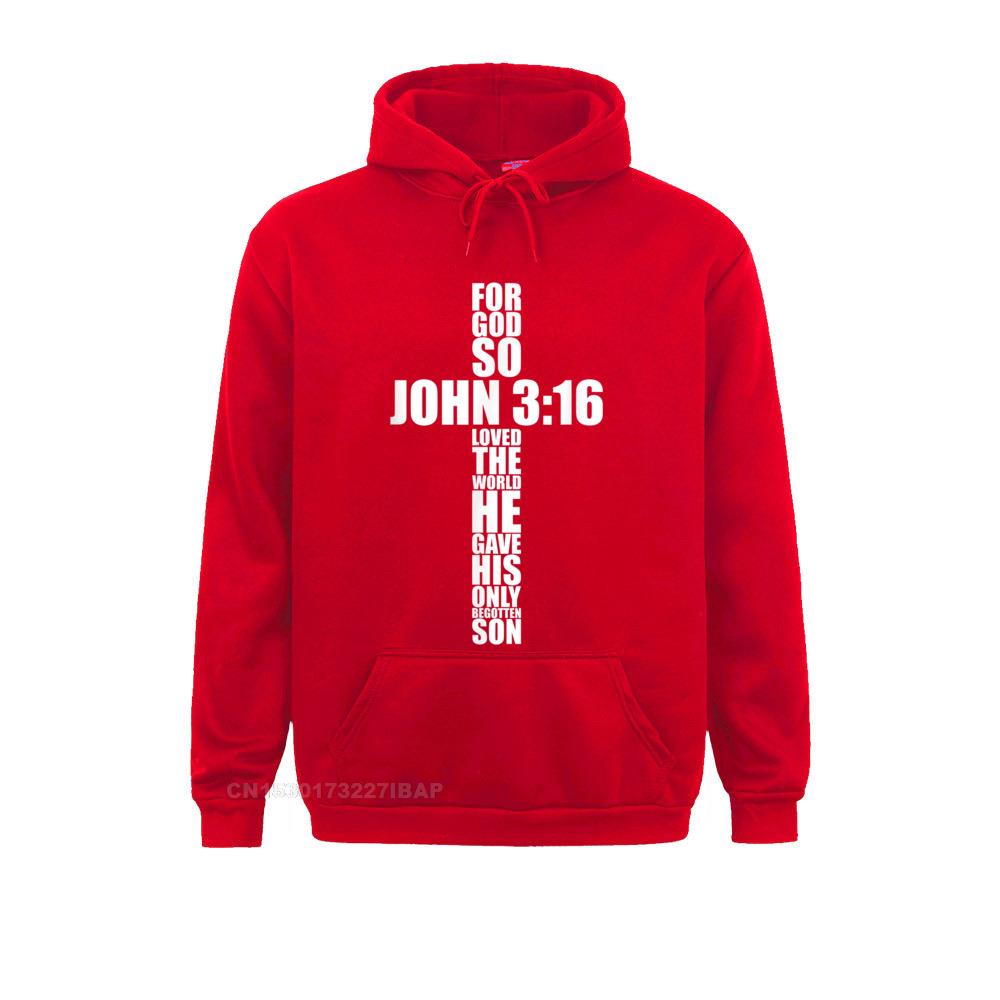 John 3:16 Christian Cross Bible Verse Hoodie