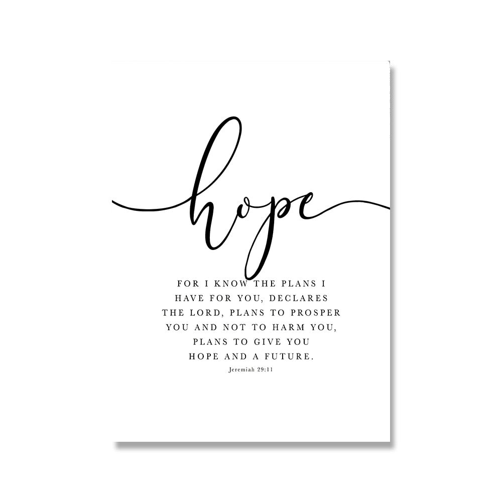 Bible Verse Poster and Prints Faith Hope Love Wall art