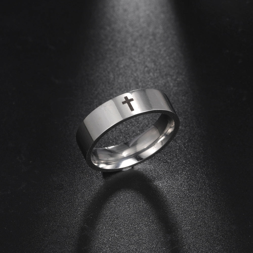 Stainless Steel Cross Ring