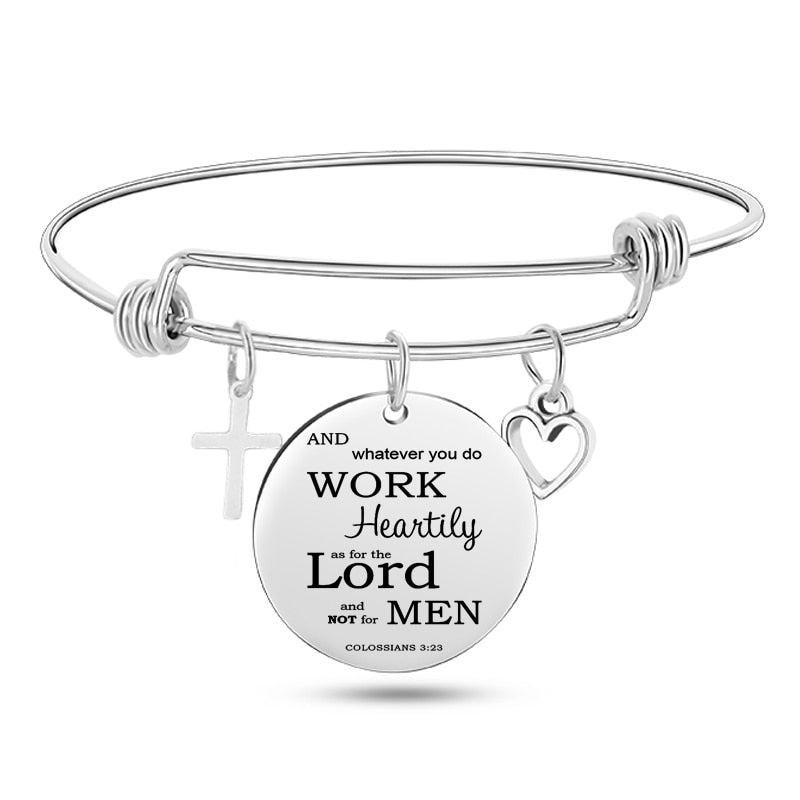 Engraved Bible Stainless Steel Bangle