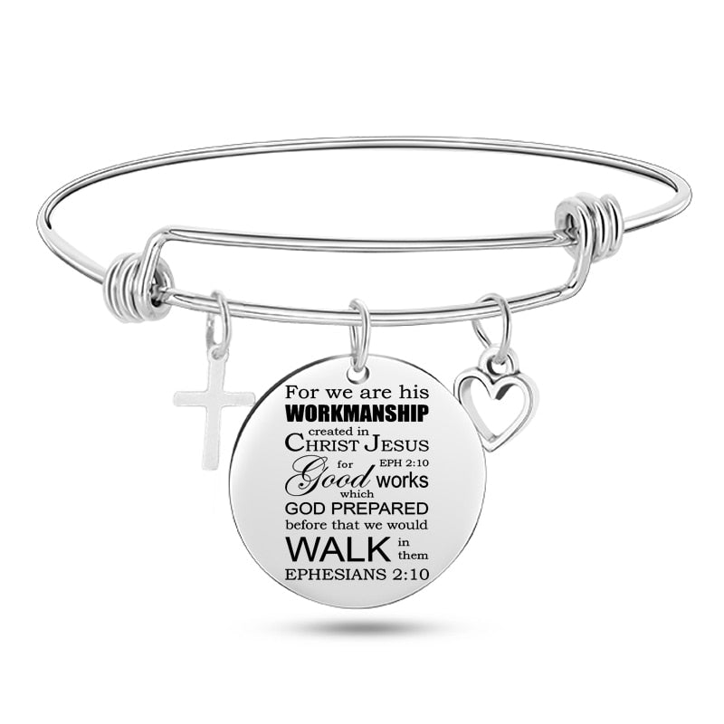 Engraved Bible Stainless Steel Bangle