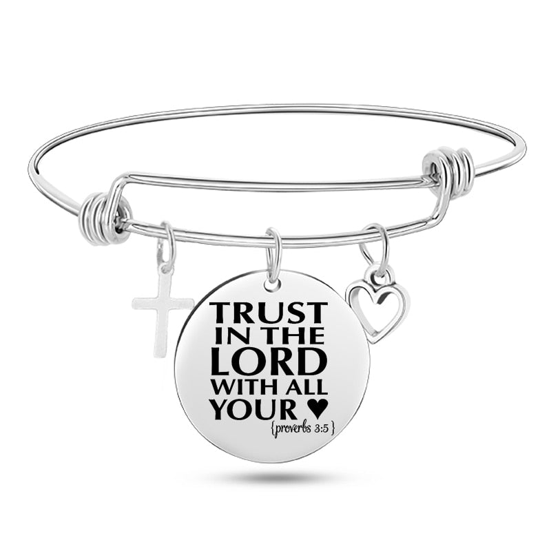 Engraved Bible Stainless Steel Bangle