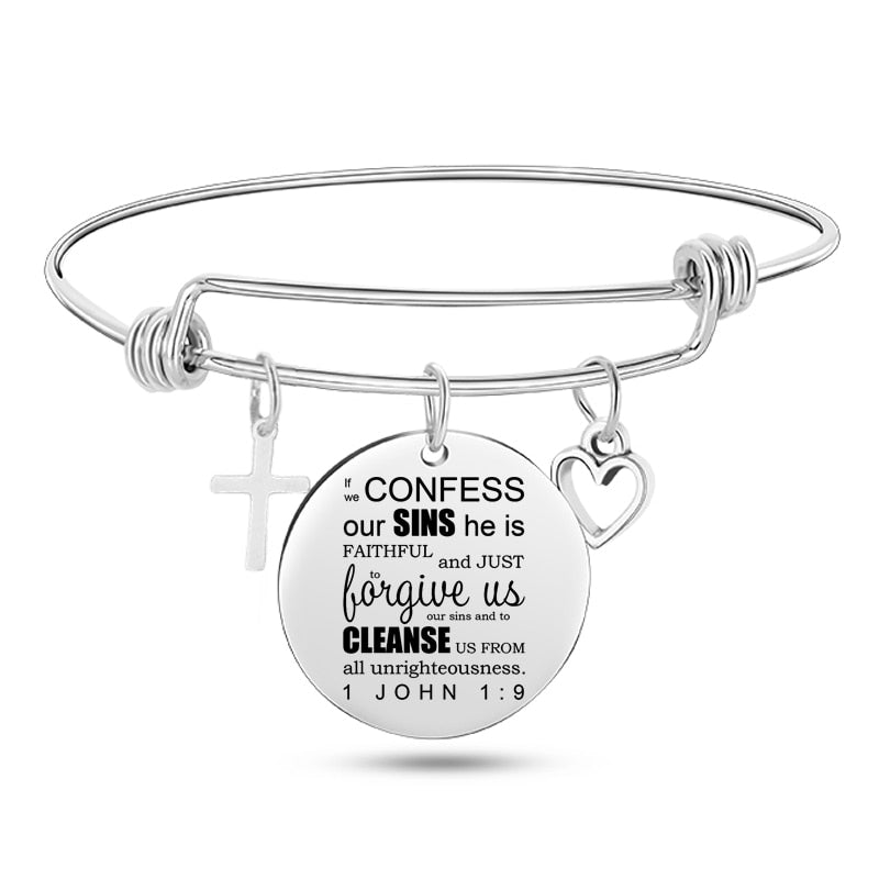Engraved Bible Stainless Steel Bangle
