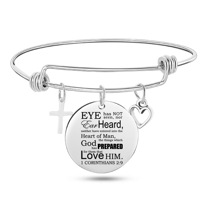 Engraved Bible Stainless Steel Bangle