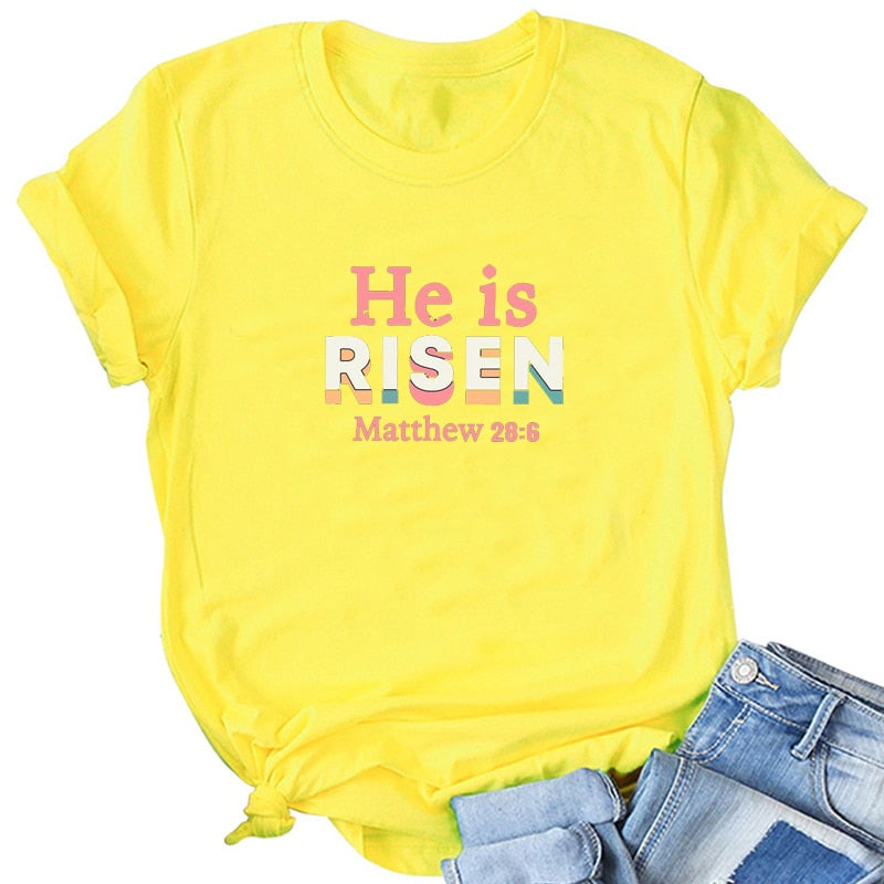 He Is Risen Matthew 28:6 T Shirts