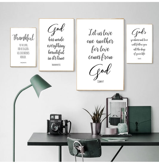Bible Verse Typography Christian Wall Art Canvas Painting Poster