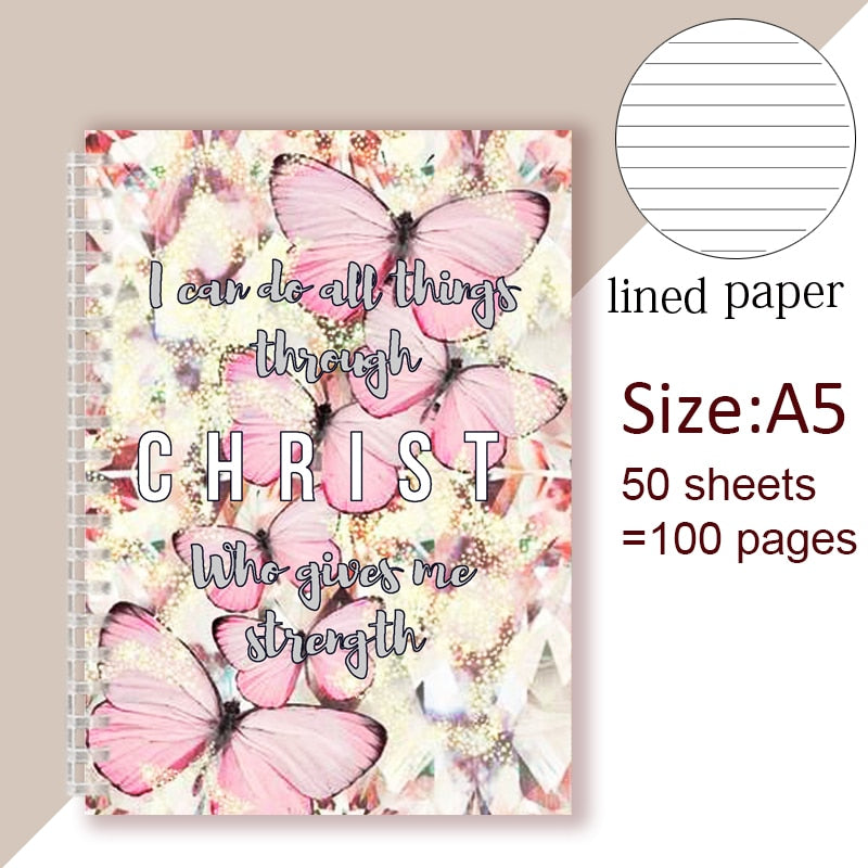 Philippians 4:13 Quote - I Can Do All Things Through Christ Who Strength Me - Spiral Notebook