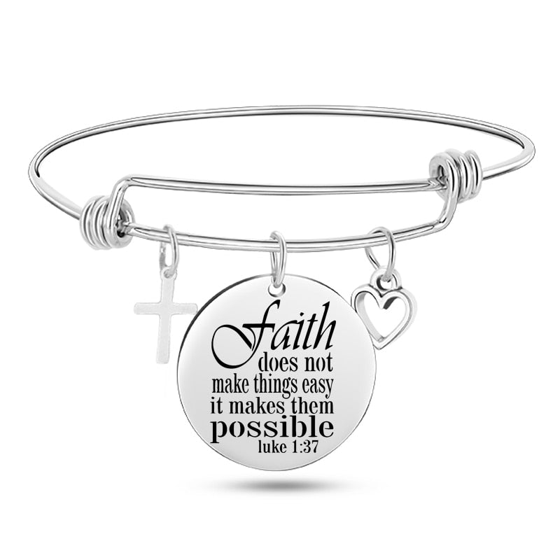 Engraved Bible Stainless Steel Bangle