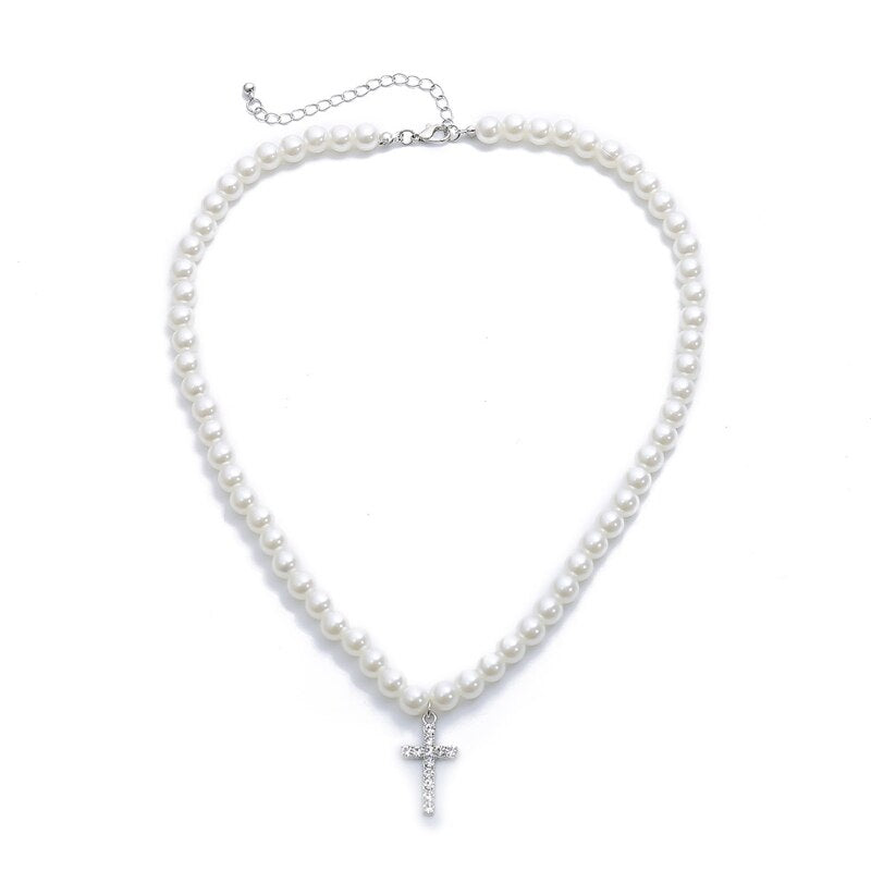 Cross Rhinestone Pendant Simply Pearl Beads