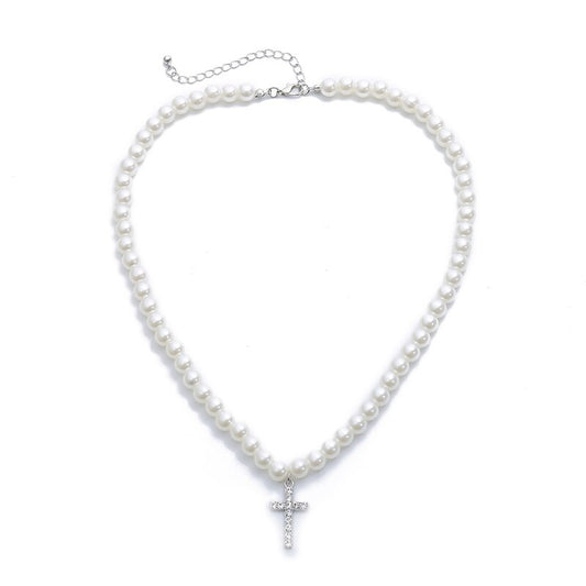 Cross Rhinestone Pendant Simply Pearl Beads