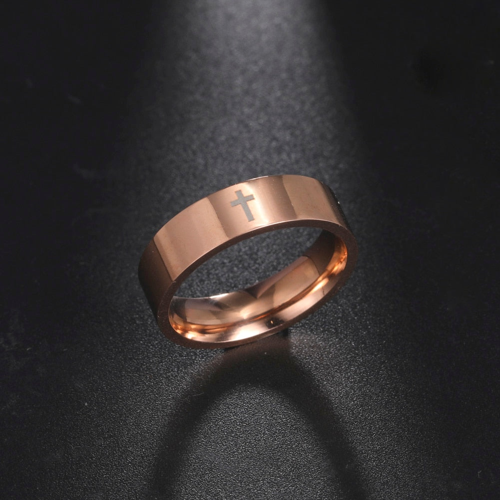 Stainless Steel Cross Ring