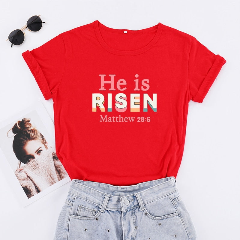 He Is Risen Matthew 28:6 T Shirts