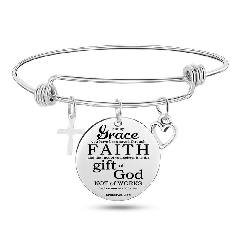 Engraved Bible Stainless Steel Bangle