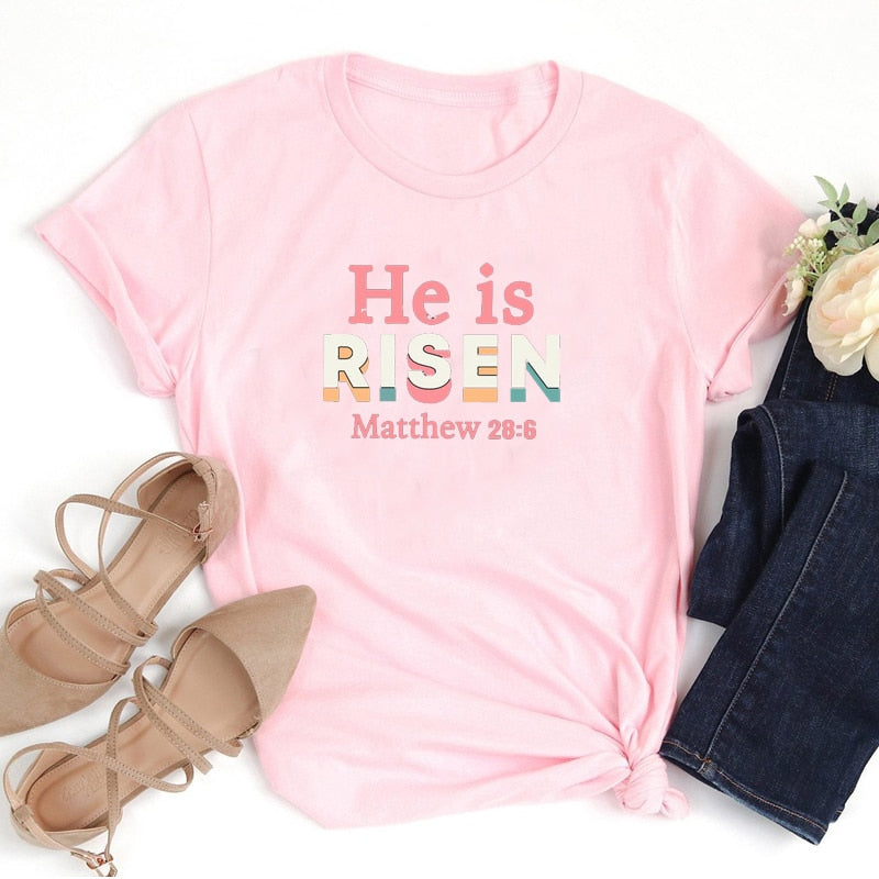 He Is Risen Matthew 28:6 T Shirts