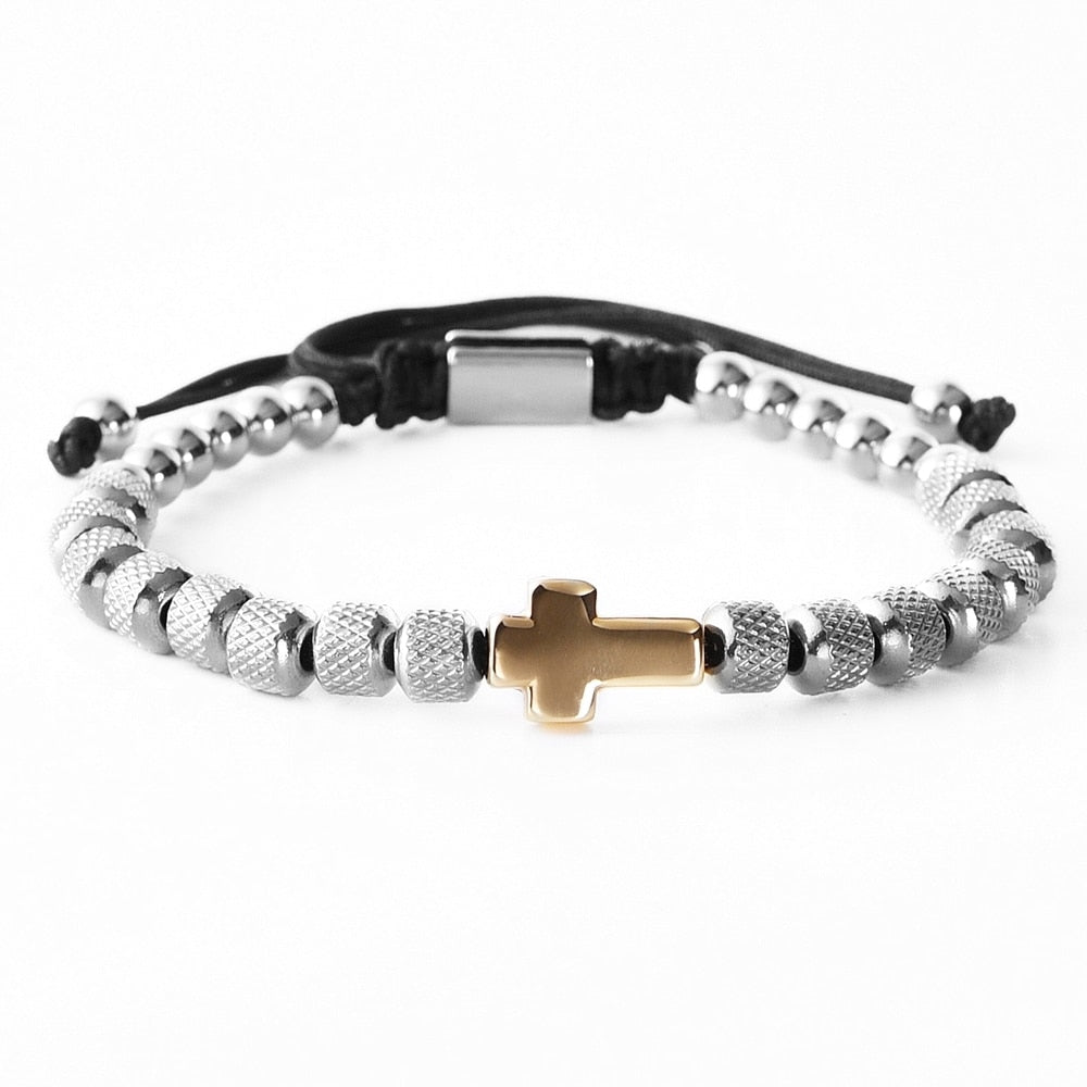 Charm Cross Stainless Steel Beaded Bracelets