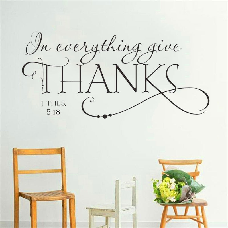In Everything give thanks wall decal