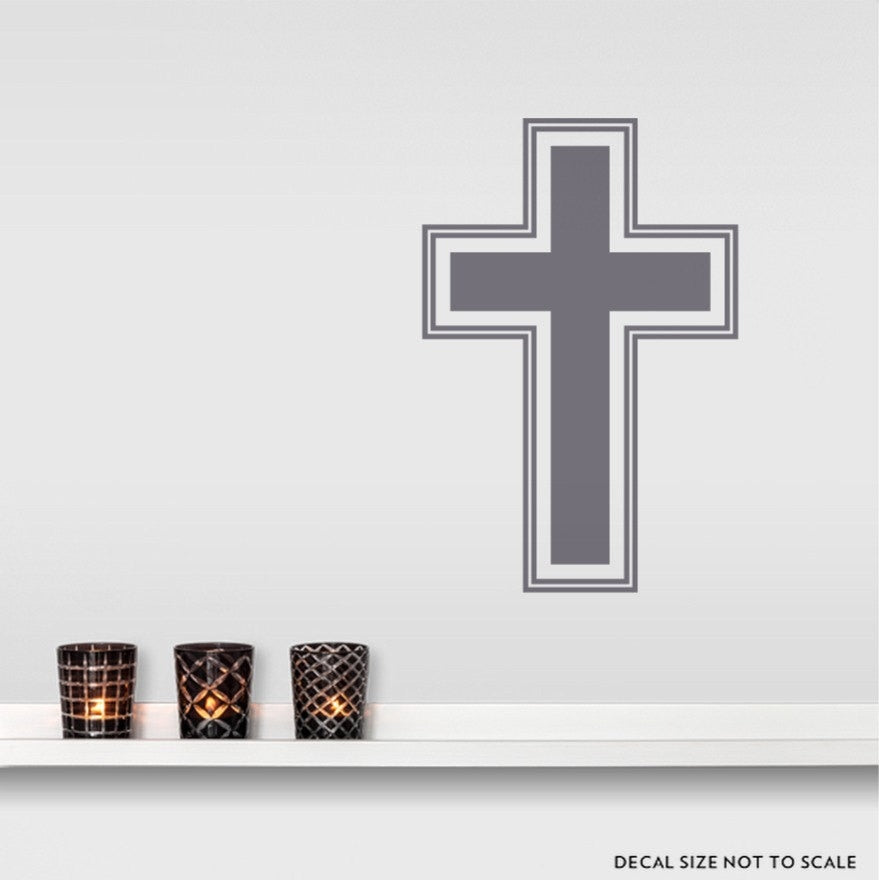 Christianity Mount Wall Decal Simple Cross Vinyl Sticker
