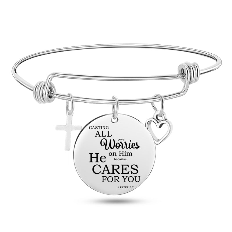Engraved Bible Stainless Steel Bangle