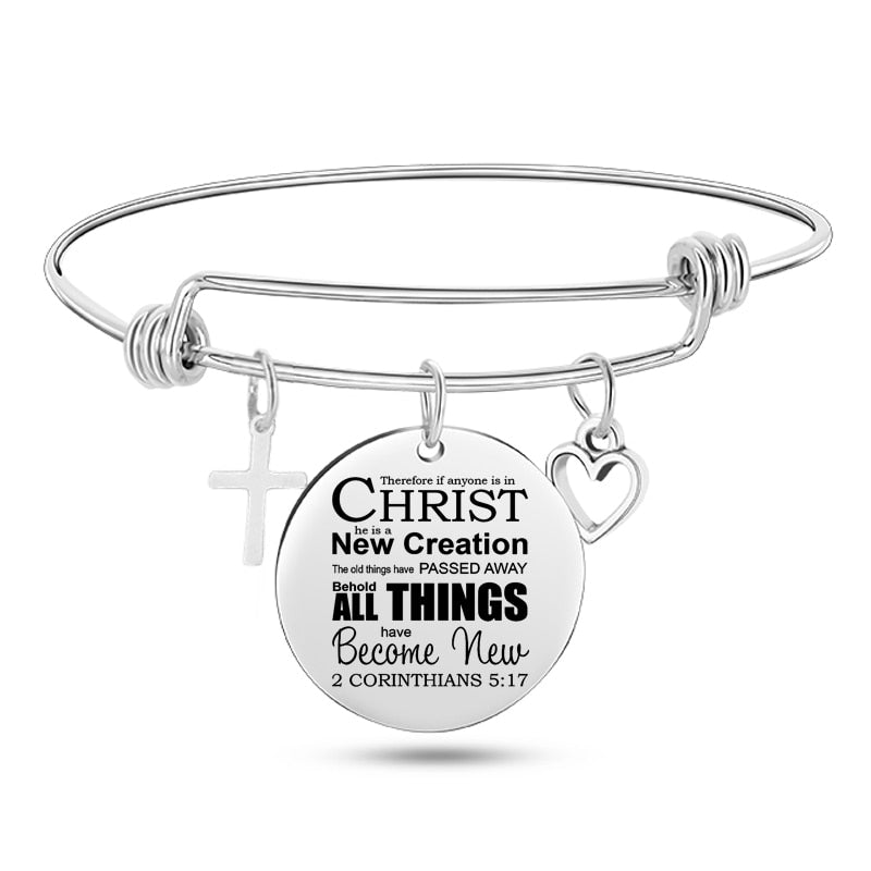 Engraved Bible Stainless Steel Bangle