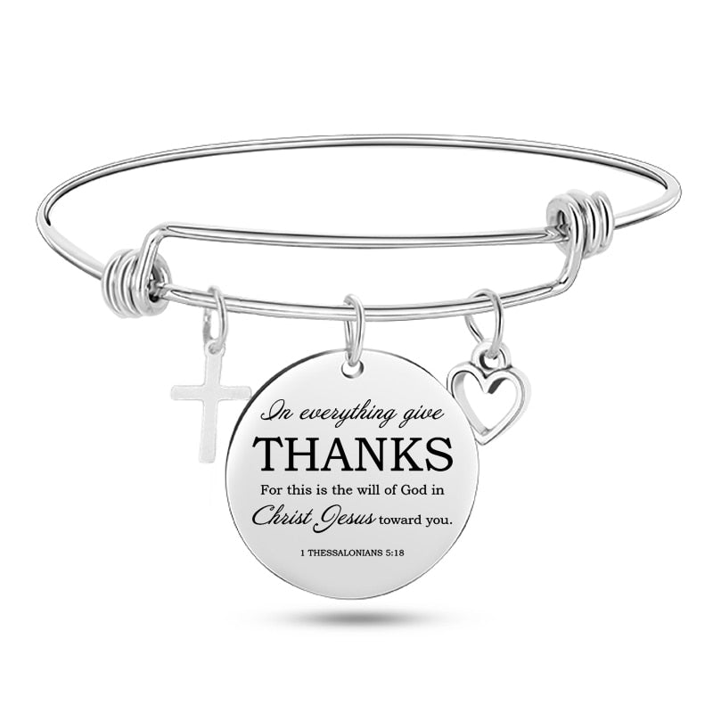 Engraved Bible Stainless Steel Bangle