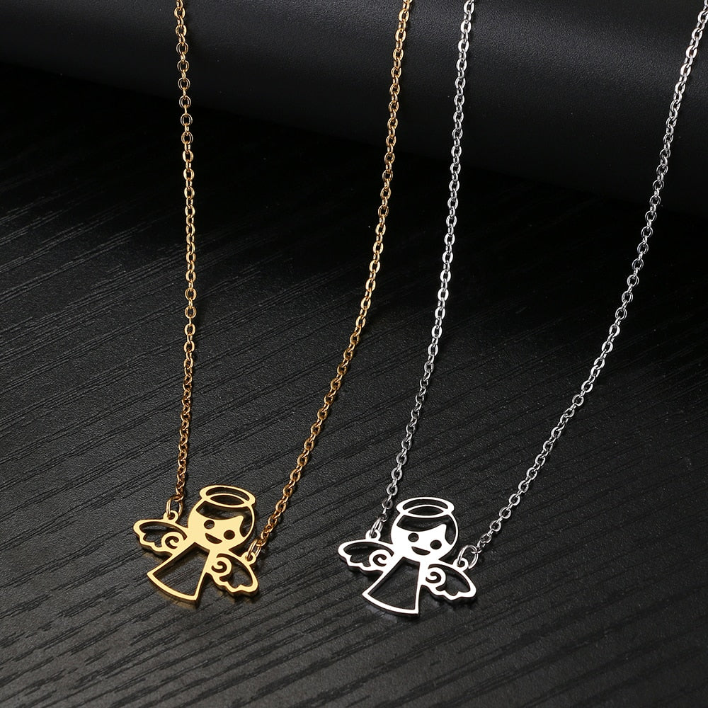 Stainless Steel Necklaces Angel Pendant Chain