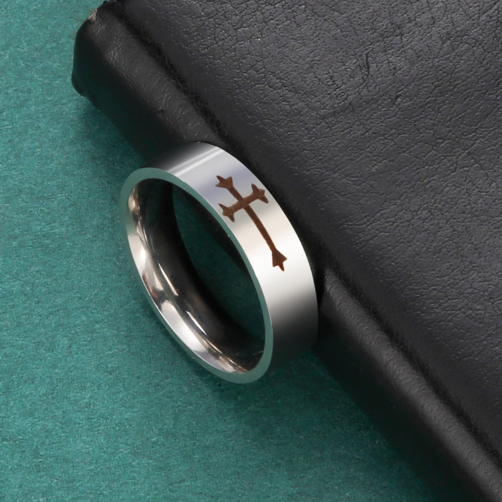 Stainless Steel Cross Ring