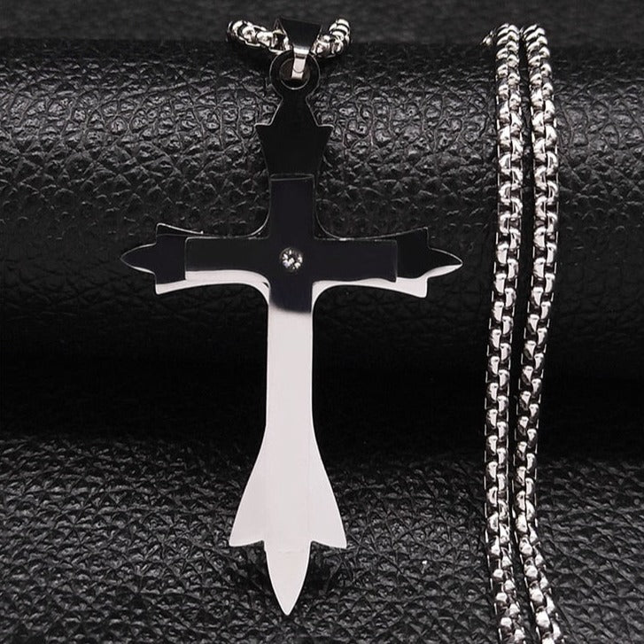 Christian Bible Cross Stainless Steel Necklace