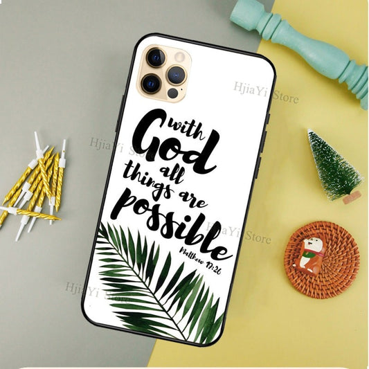 Bible verse Matthew 19:26 phone case