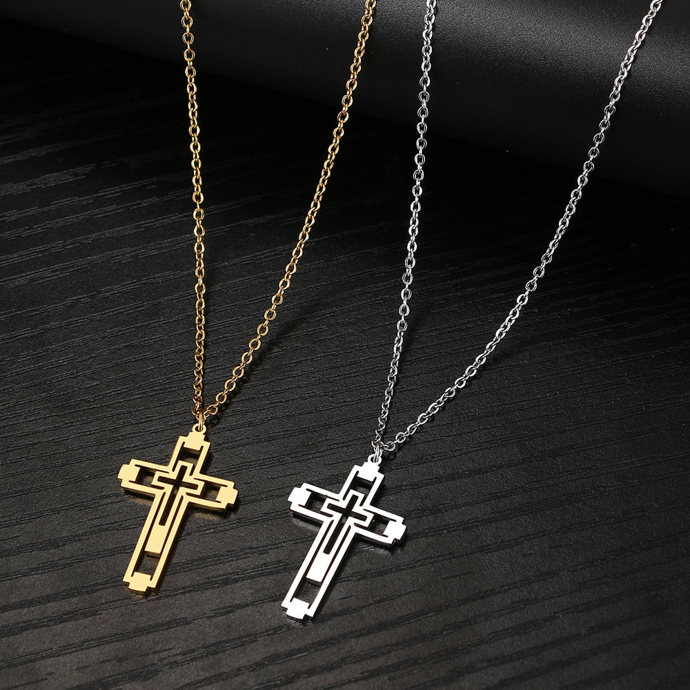 Stainless Steel Necklace- Cross