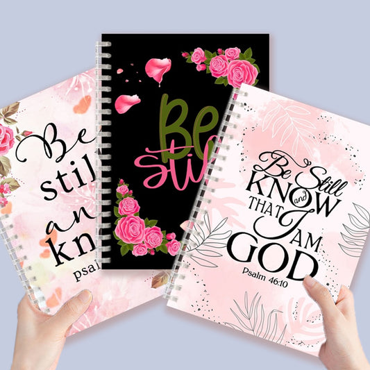 Spiral Notebook Christian Quote Bible Note Book - Be Still