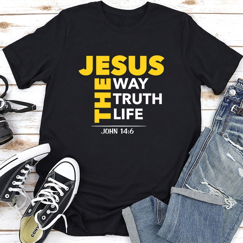 Jesus The Way Truth Life Printed New Style Women T Shirt