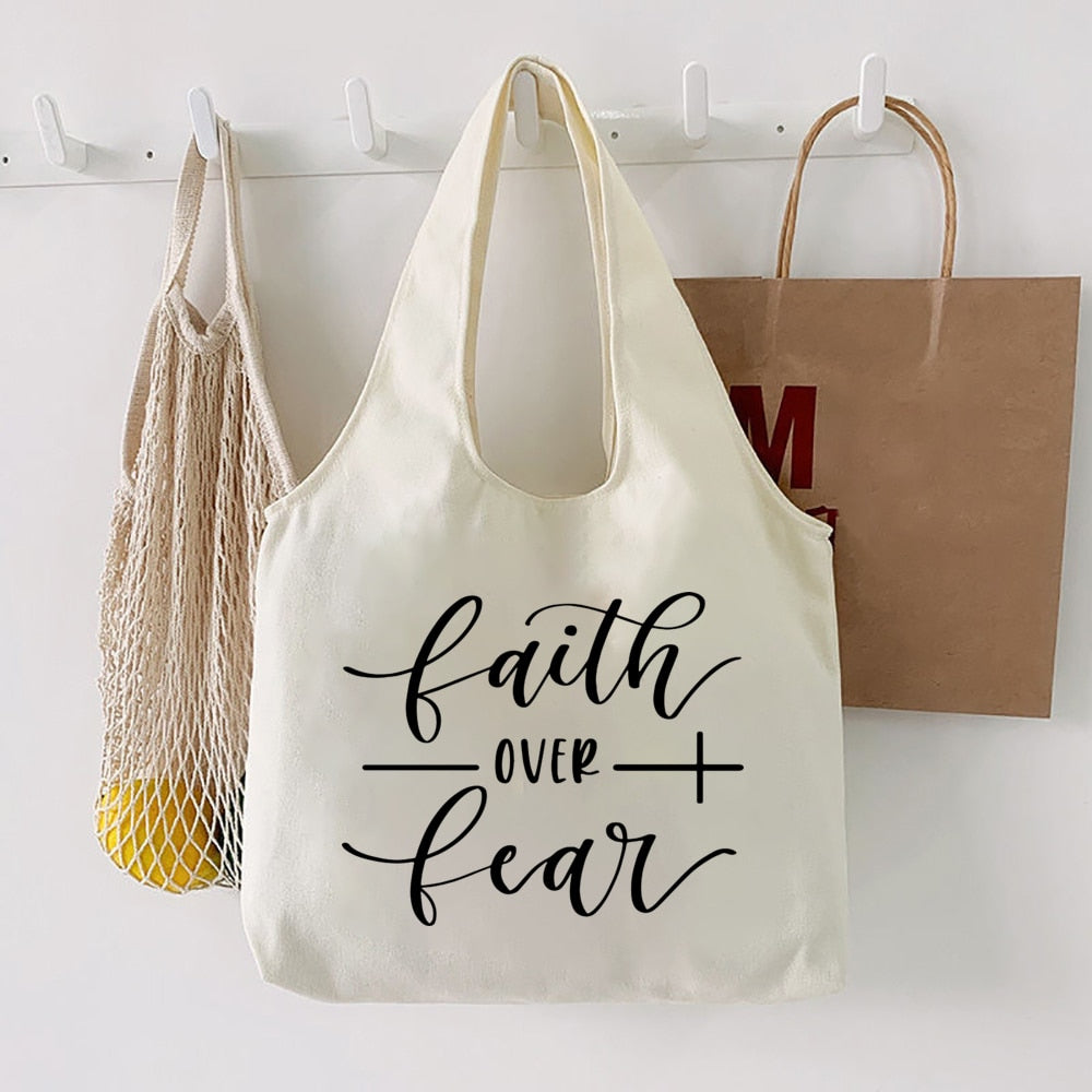 Christian Tote Bags: Today I Choose Faith Over Fear Tote Bag, Faith Bag -  Christ Follower Life