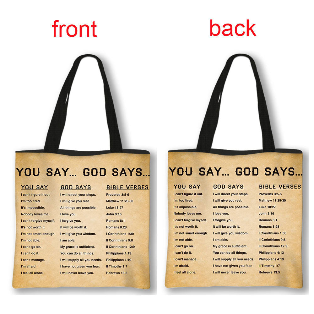 Christian Bible Verse Print Bag