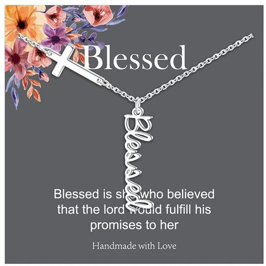 Stainless Steel Letter Cross Pendant Necklace